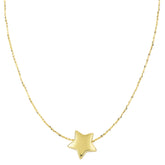 14k Yellow Gold Sliding Puffed Star Pendant Necklace, 18" fine designer jewelry for men and women